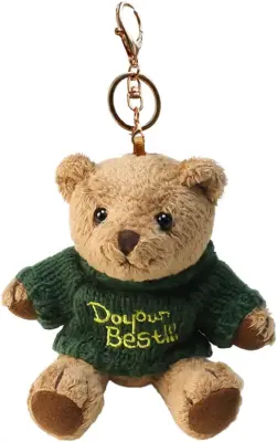 Prisrčen obesek za ključe z medvedkom, dodatek za nahrbtnik z obeskom za ključe z mehkim medvedkom, darilo za valentinovo za ženske in moške