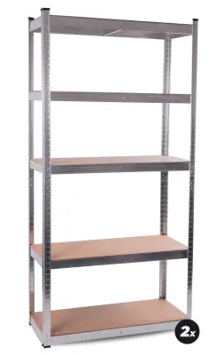 Aga 2x Kovinska polica 180x90x40 cm 5 polic