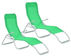 Aga 2x Vrtni ležalnik SIESTA Zelena