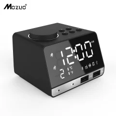 Budilka, radio zvočnik z uro z dvojnim dremežem, USB polnilna vrata, Aux Tf Play, termometer, veliko ogledalo, LED, možnost zatemnitve