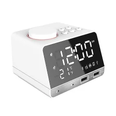 Budilka, radio zvočnik z uro z dvojnim dremežem, USB polnilna vrata, Aux Tf Play, termometer, veliko ogledalo, LED, možnost zatemnitve
