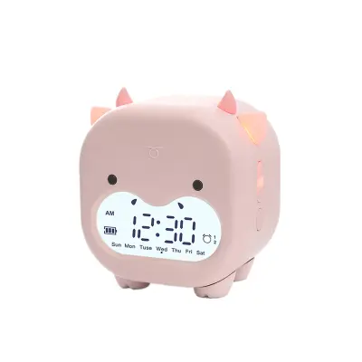 Inteligentna budilka Stupid Cow Polnjenje preko USB-ja LED za merjenje časa Glasovno nadzorovana elektronska digitalna ura