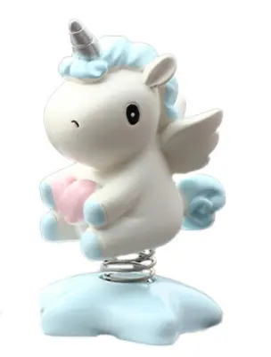 Modri avto, dekoracija avtomobila, obrti, majava glava, risana lutka iz smole