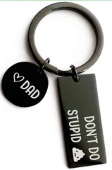 2 kosa obeska za ključe iz nerjavečega jekla, personaliziran črn očetovski dan, obesek za ključe iz titana jekla