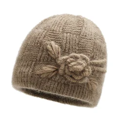Kaki kape za srednje in starejše zimska topla babičina kapa pletena kapa materina kapa volnena kapa
