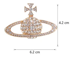 Zlat preprost, lahek luksuzen komplet korzaž z diamantnim planetom, broško, nakitom, puloverjem, srajčnimi dodatki