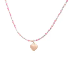 Personalizirana ljubezenska ogrlica iz perl rožnate ljubezenske verižice