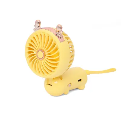 Prenosni ročni ventilator, Mini USB ventilator z baterijo za ponovno polnjenje in 3 hitrostmi, ljubek osebni majhen električni ventilator za dekleta/ž