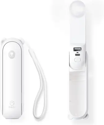 Jisu Small Fan Portable Handheld Mini Student Small Rechargeable Super Quiet Zložljiv USB Fan Summer (1 kos)