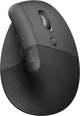 Logitech Lift Vertical Ergonomic Mouse Wireless, Bluetooth ali Logi Bolt USB sprejemnik, združljiv z Windows/macOS/iPadOS.