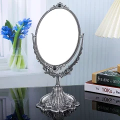 Namizno ogledalo, retro dvostransko ogledalo za ličenje, kopalniška dekoracija, namizno ogledalo, poročno toaletno ogledalo, HD lepotno namizno ogledalo princese