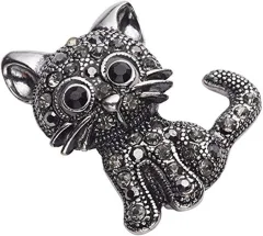 Vrhunska kakovost, ženska broška z živalmi, ljubka mačka, broška z mačjimi kamenčki, modni nakit