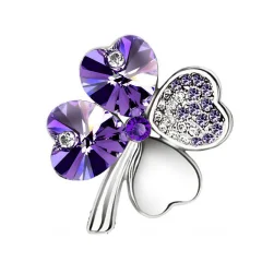 Lucky Leaf Brooch Pins Bling Diamond Crystal Brooch Pins za ženske in dekleta