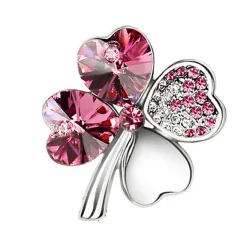 Lucky Leaf Brooch Pins Bling Diamond Crystal Brooch Pins za ženske in dekleta