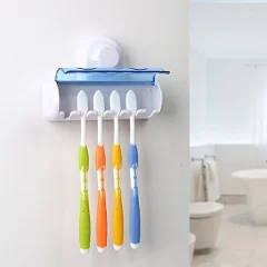 Držalo za zobno ščetko, stenska sesalna plastična polica za držanje zobne ščetke za kopalnico