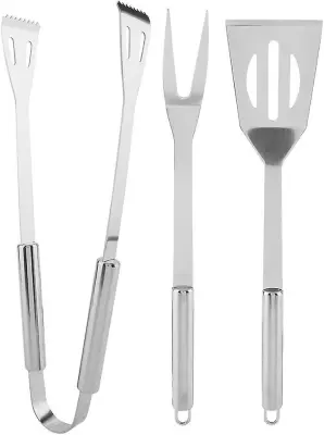 3-delni komplet zunanjih pripomočkov za peko na žaru s kompletom orodij za peko na žaru iz aluminijaste škatle