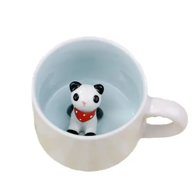 Otroška risana keramična skodelica Mlečna skodelica Živalska skodelica za kavo Skodelica za zajtrk Tridimenzionalna ustvarjalna darilna skodelica