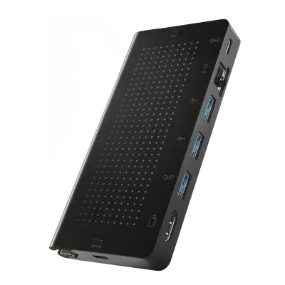 Adapter zvezdišca USB-C: HDMI, Ethernet, 3 vrata USB, MicroSD SD, Twelve South Stay Go - crna