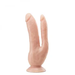 Dvojni dildo Dr. Skin, 22 cm, kožni