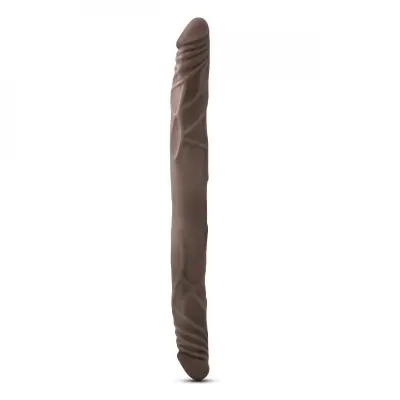 Dvojni dildo Dr. Skin, 36 cm, temno rjav