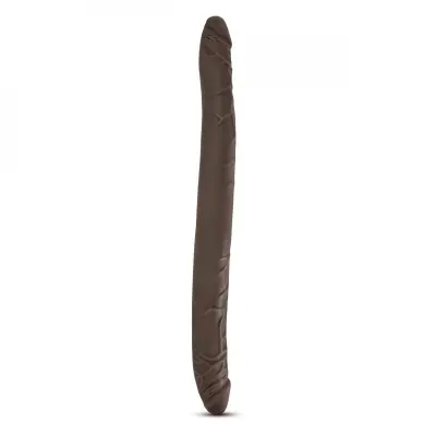 Dvojni dildo Dr. Skin, 41 cm, temno rjav