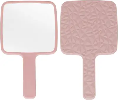 Kvadratno ročno ogledalo Ročno ogledalo Potovalno ogledalo Diamantni vzorec