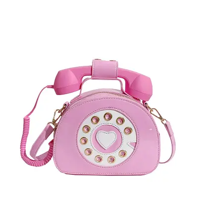 Ženska torbica in denarnica v obliki telefona Vintage zgornji ročaj za telefon