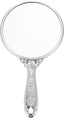 Okroglo ročno ogledalo ročno ogledalo ročno ogledalo za ličenje ročno ogledalo frizersko ogledalo kozmetično ogledalo ogledalo za ličenje z ročajem potovalni domači salon retro ročno ogledal