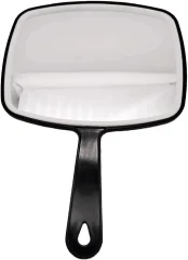 Frizersko ročno ogledalo, ročno ogledalo ABS okvir Profesionalni ročni salon brivec frizer veslo ogledalo orodje z ročajem