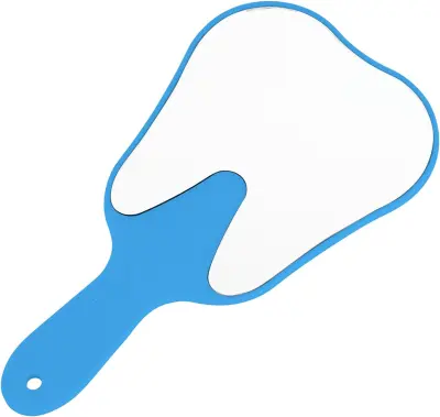 Majhno ročno ogledalo z ročajem modro, zobato ročno ogledalo otroško ličilno ogledalo srčkano primerno za salone | brivci | frizerski - enostaven za u