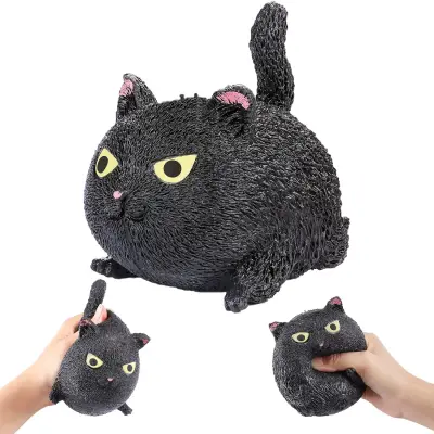 Zabavna in ljubka igrača za lajšanje stresa v obliki žoge v obliki mačke Mehka igrača za lajšanje stresa Cat Soft Stress Ball Toy za otroke, odrasle,
