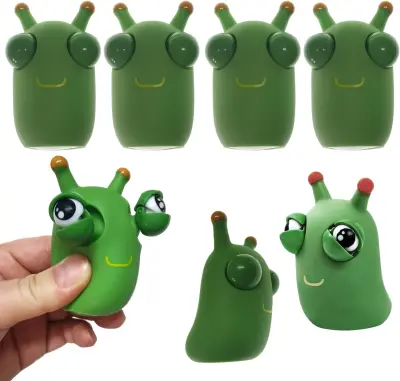 Zabavna Pop Up Grass Worm Squeeze Stres Toy Eye Bouncing Worm Squeeze Toy Wicked Fun Toy Squeeze Fidget Toy Darilo za odrasle Otroke