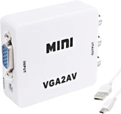 Računalniški VGA v AV pretvornik VGA V AV adapter PC v RCA stari TV video AV pretvorniški kabel