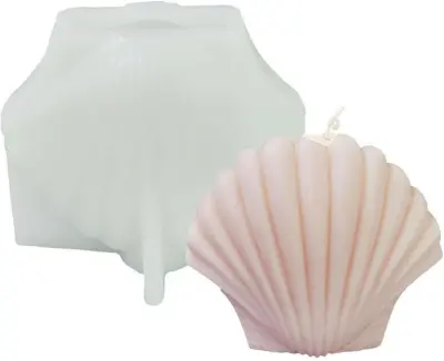 Sveča DIY Kalup, Sveča Silikonska Šablona Easy Clean DIY Seashell Shape Šablona za DIY Candle Fudge Soap Chocolate