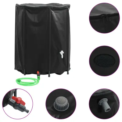 vidaXL Rezervoar za vodo s pipo zložljiv 1250 L PVC