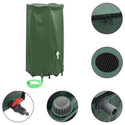 vidaXL Rezervoar za vodo s pipo zložljiv 380 L PVC