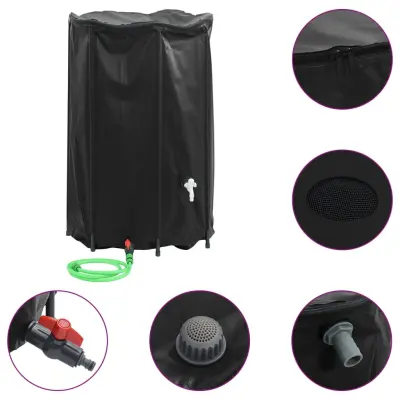 vidaXL Rezervoar za vodo s pipo zložljiv 1000 L PVC