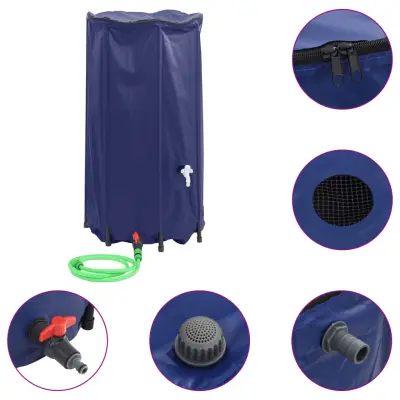 vidaXL Rezervoar za vodo s pipo zložljiv 250 L PVC