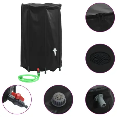 vidaXL Rezervoar za vodo s pipo zložljiv 500 L PVC
