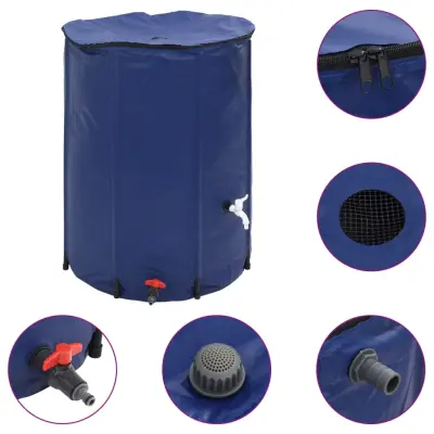 vidaXL Rezervoar za vodo s pipo zložljiv 750 L PVC