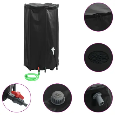 vidaXL Rezervoar za vodo s pipo zložljiv 380 L PVC