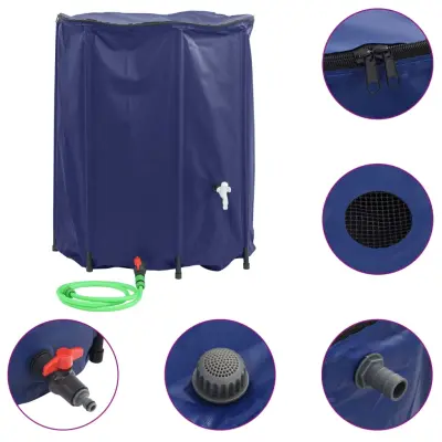 vidaXL Rezervoar za vodo s pipo zložljiv 1250 L PVC