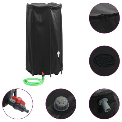 vidaXL Rezervoar za vodo s pipo zložljiv 250 L PVC