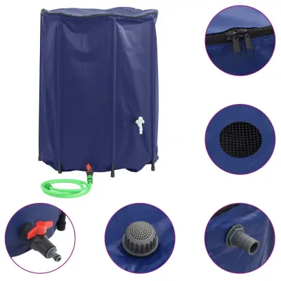 vidaXL Rezervoar za vodo s pipo zložljiv 1350 L PVC