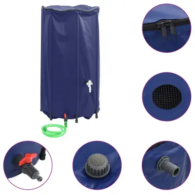 vidaXL Rezervoar za vodo s pipo zložljiv 380 L PVC