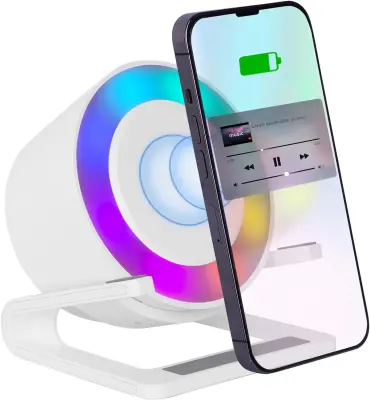 Nočna lučka zvočnika za brezžično polnjenje, Bluetooth zvočnik 3 v 1,
