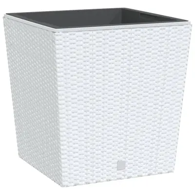 vidaXL Korito z odstranljivo notranjostjo belo 37 / 64 L PP ratan