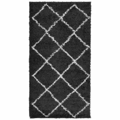 vidaXL Košata preproga PAMPLONA moderna črna in krem 80x150 cm