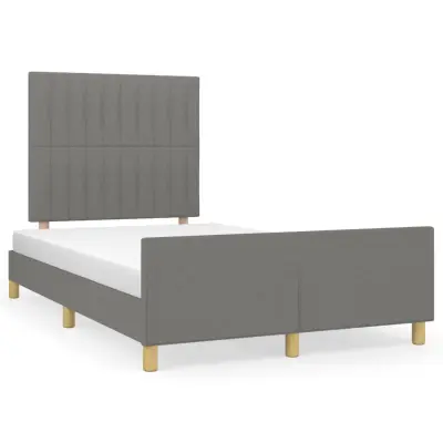 vidaXL Posteljni okvir brez vzmetnice temno siva 120x190 cm blago
