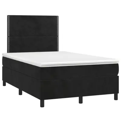 vidaXL Box spring postelja z vzmetnico črna 120x190 cm žamet